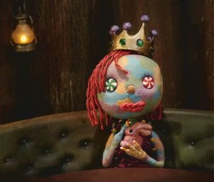 sorry to give you nightmares, but this is "candy wife" from the marvelous misadventures of flapjack.